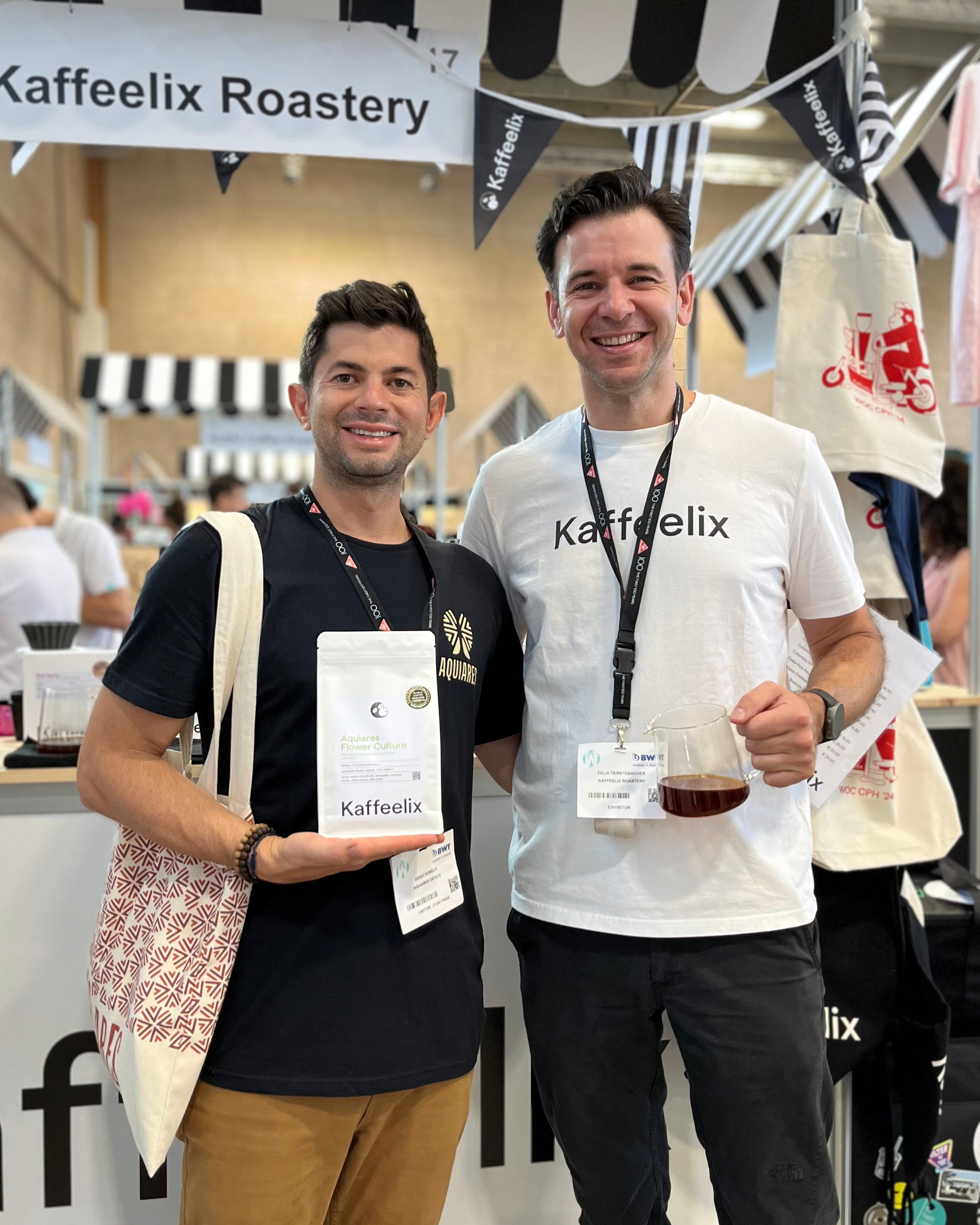 Felix und Diego Robelo 2024 auf der World Of Coffee in Kopenhagen